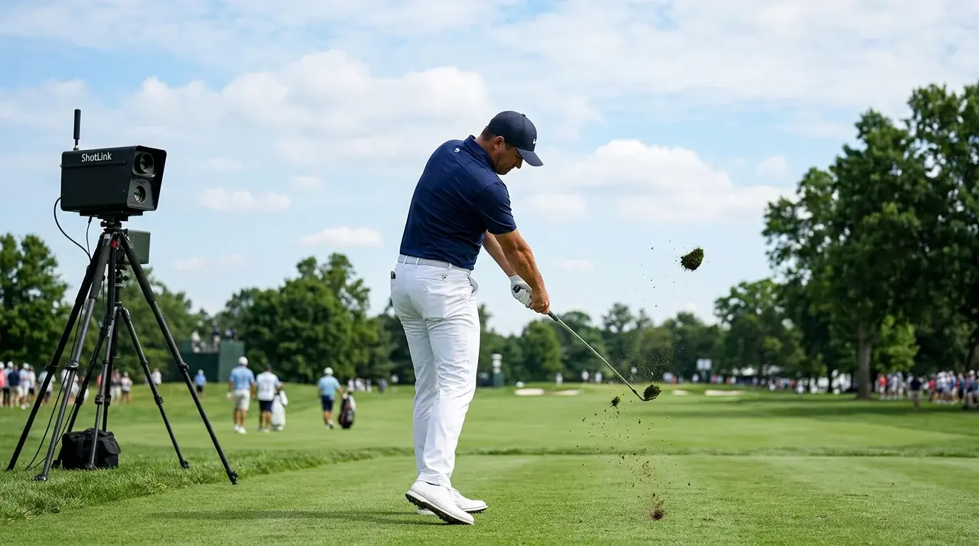 Golfspelare slår approach-slag mot green – Strokes Gained-analys för bettingvärdering